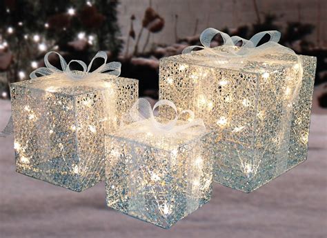 outdoor lighted christmas present boxes